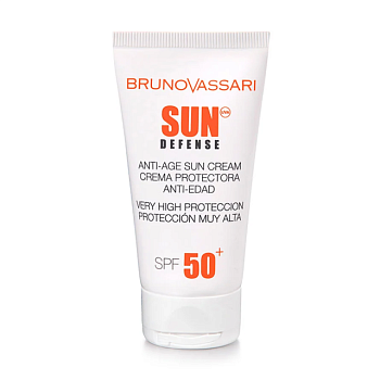 фото омолоджувальний сонцезахисний крем для обличчя bruno vassari sun defense anti-age sun cream spf 50+, 50 мл