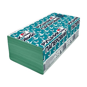фото паперові рушники альбатрос макулатурні, зелені, 160 шт