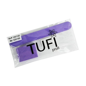 foto набір одноразовий для манікюру tufi profi premium (пилочка 120/150 гритів, 1 шт + баф 120/120 гритів, фіолетовий, 1 шт), (0121830)
