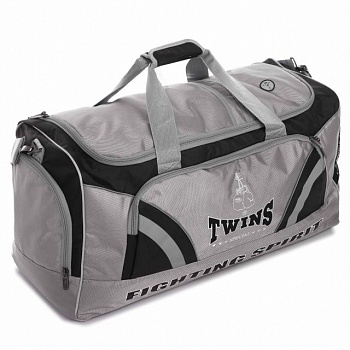 foto сумка спортивная gym bag twins bag-2 (полиэстер, р-р 70х35х30см, серый) /2