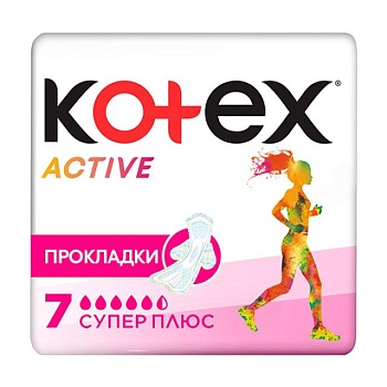 фото прокладки для критичних днів kotex active super plus, 7 шт