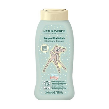 фото дитячий шампунь naturaverde disney baby ultra gentle shampoo з екстрактом вівса та ромашки, 200 мл