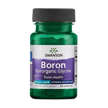 фото дієтична добавка мінерали в капсулах swanson albion boron bororganic glycine бор 6 мг, 60 шт