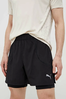 фото шорти для бігу puma колір чорний