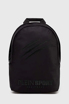 фото рюкзак plein sport чоловічий колір чорний великий з принтом