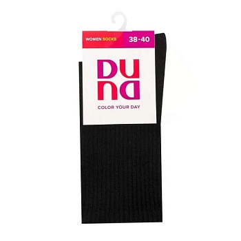 фото шкарпетки жіночі duna 3341 високі, чорні, розмір 23-25