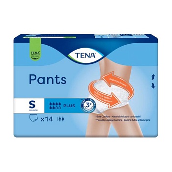 фото урологічні труси-підгузки для дорослих tena pants plus, розмір s, 14 шт