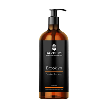фото чоловічий шампунь для волосся barbers brooklyn premium shampoo проти лупи, 1 л