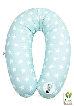 фото подушка для вагітних та годування тм papaella 30х190 см + карабін зірка біла на ментолі