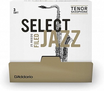 foto трости для тенор саксофона d`addario rsf01tsx3s-b25 select jazz - tenor sax filed 3s - 25 box