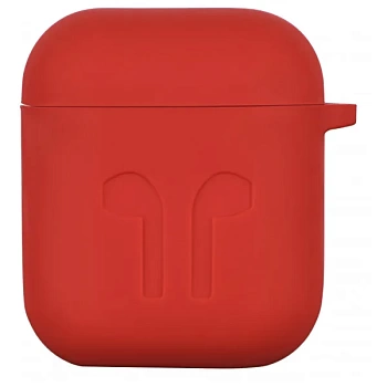 foto чохол для навушників 2e for apple airpods pure color silicone imprint 1.5mm rose red (2e-air-pods-ibsi-1.5-rrd)