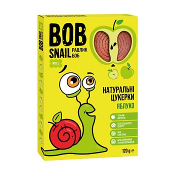 foto натуральні цукерки bob snail яблуко, 120 г