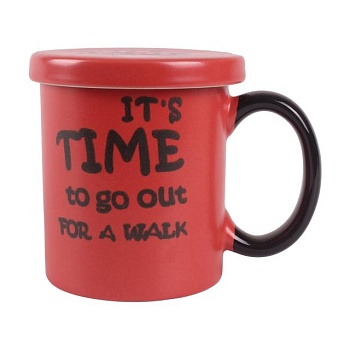 foto чашка limited edition time з кришкою, коралова, у подарунковій упаковці, 310 мл (htk-050)