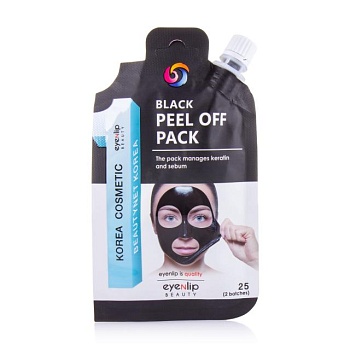 foto очищувальна маска-плівка для обличчя eyenlip black peel off pack, 25 г
