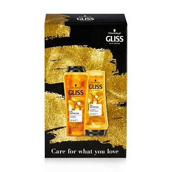 фото подарунковий набір gliss oil nutritive (шампунь для волосся, 250 мл + бальзам для волосся, 200 мл)