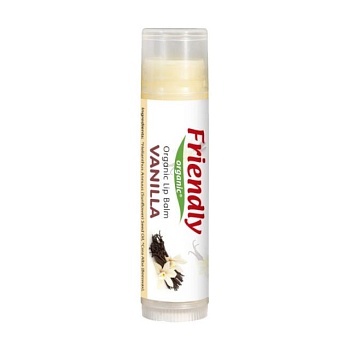 foto бальзам для губ friendly organic lip balm vanilla flavor ваніль, для дітей і мам, 4.25 г