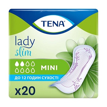 фото урологічні прокладки жіночі tena lady slim mini, 20 шт