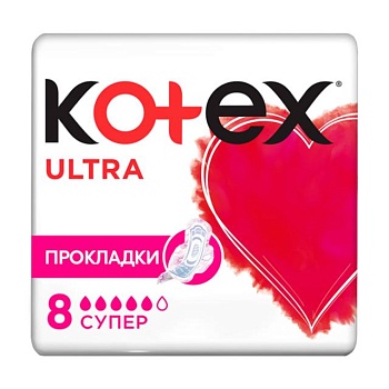 фото гігієнічні прокладки для критичних днів kotex ultra super, 8 шт