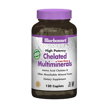 foto харчова добавка мінерали в капсулах bluebonnet nutrition сhelated multiminerals хелатні мультимінерали, без заліза, 120 шт