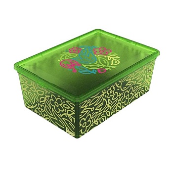 фото контейнер для зберігання з кришкою qutu light box flouresent green 14*26*37 см, 10 л