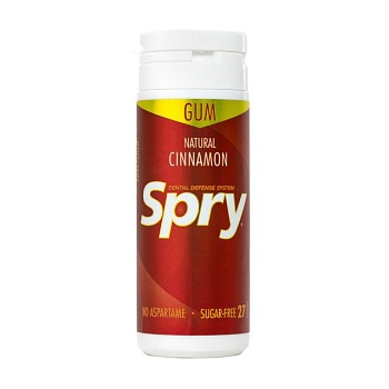 foto натуральна жувальна гумка spry natural cinnamon sugar-free gum з корицею та ксилітом, без цукру, 27 шт