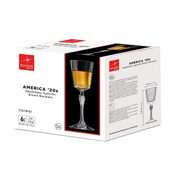 foto набір чарок для лікеру bormioli rocco america'20s long drink, 6*80 мл (122146bau021990)