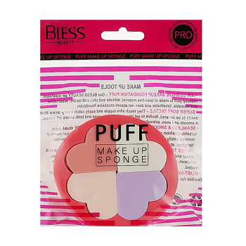 фото набір спонжів для макіяжу bless beauty puff make up sponge 8 в 1, сердечко, 8 шт