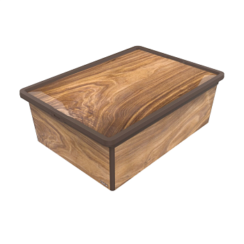 фото контейнер для зберігання з кришкою qutu trend box wood 17.5*37*52.5 см, 25 л