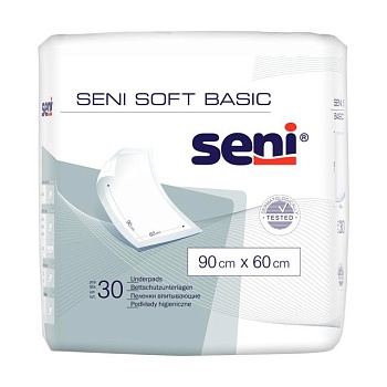 foto пелюшки гігієнічні seni soft basic 90*60 см, 30 шт