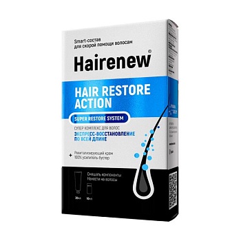 foto інноваційний комплекс для волосся hairenew hair restore action super restore system експрес-відновлення (крем, 30 мл + бустер, 10 мл)