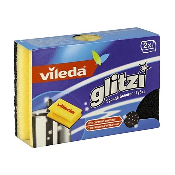 фото губки для миття посуду vileda glitzi crystal, 2 шт