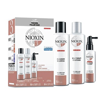 foto набір nioxin hair system 3 kit для волосся (шампунь, 150 мл + кондиціонер, 150 мл + маска, 50 мл)