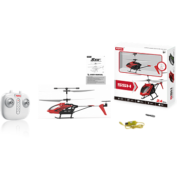 foto вертолет на радиоуправлении игрушечный с гироскопом и пультом управления syma s5h red (1007)