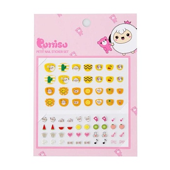 foto дитячий набір наліпок для нігтів puttisu petit nail sticker set 02 lemon orange candy, 5 шт