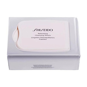 фото очищувальні серветки для обличчя shiseido refreshing cleansing sheets, 30 шт