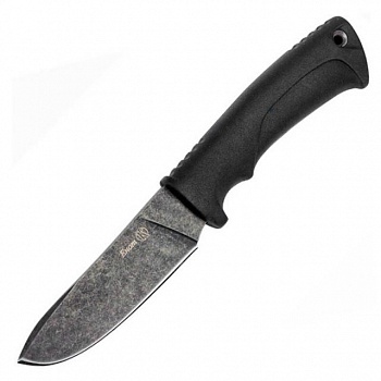 foto нож фиксированный кизляр енот (длина: 230мм, лезвие: 106мм, черное), черный, ножны