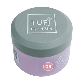 foto led-гель для нарощування нігтів tufi profi premium gel 05 strawberry, 30 г