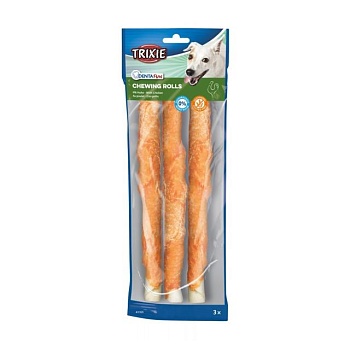 фото ласощі для собак trixie denta fun chewing rolls для чищення зубів, з куркою, 250 г