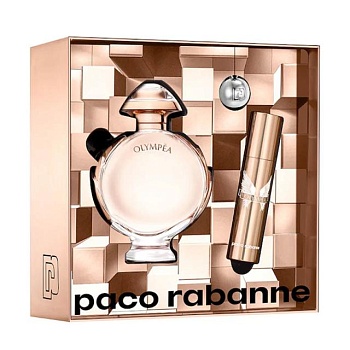 foto парфумований набір жіночий paco rabanne olympea (парфумована вода, 50 мл + парфумована вода, 10 мл + брелок)