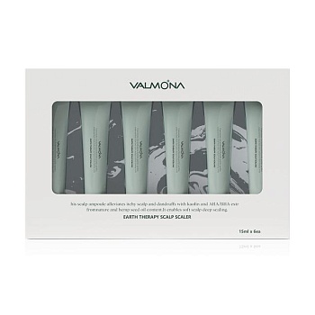 foto очищувальна сироватка для шкіри голови valmona earth therapy scalp scaler, 6*15 мл
