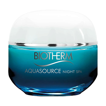 фото нічний зволожувальний бальзам для обличчя biotherm aquasource night spa, 50 мл