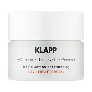 фото зволожувальний крем для обличчя klapp balance hyaluronic multi level performance triple action moisturizing day + night cream потрійної дії, 50 мл