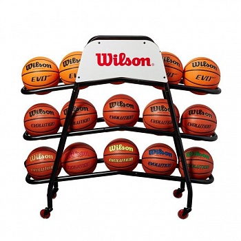foto стойка на 15 мячей wilson deluxe basketball cart(wtb181800) misc