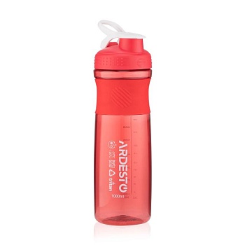 фото пляшка для води ardesto smart bottle тританова, червона, 1 л (ar2204tr)