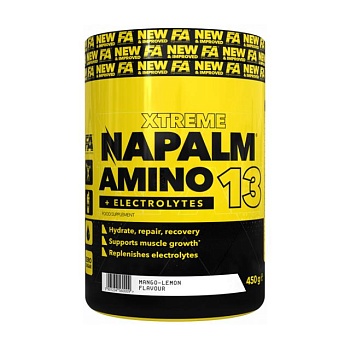 foto харчова добавка амінокислоти в порошку fitness authority napalm amino 13 манго-лимон, 450 г
