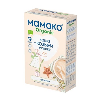 foto дитяча молочна каша мамако organic гречана на козячому молоці, від 4 місяців, 200 г