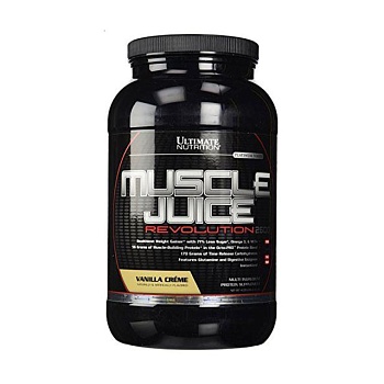 фото дієтична добавка гейнер в порошку ultimate nutrition muscle juice revolution 2600 ванільний крем, 2.12 кг