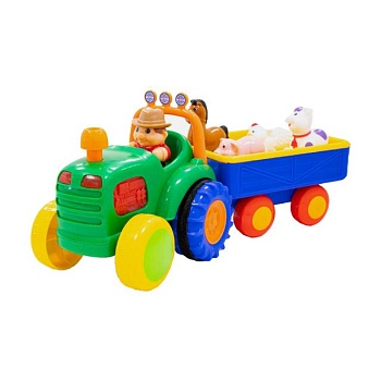 фото іграшка на колесах kiddieland трактор з трейлером, від 1 року, озвучений українською мовою (24753)