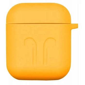 foto чохол для навушників 2e for apple airpods pure color silicone imprint 1.5mm yellow (2e-air-pods-ibsi-1.5-yw)