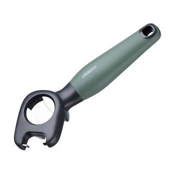 фото відкривачка ardesto gemini з нержавіючої сталі та сіро-зеленою пластиковою ручкою (ar2111pg)